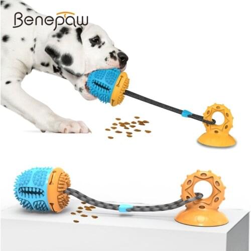 Benepaw Suction Cup Dog Toy For Small Medium Dogs Interactive Safe Tug Of War Pet Game Teeth Cleaning For Aggressive Chewers