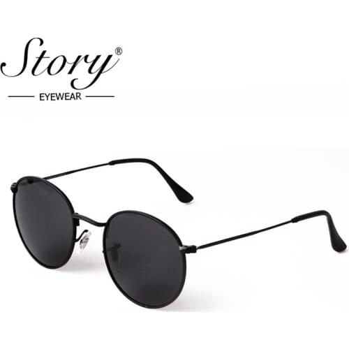 STORY ZD3447 Retro Polarized Round Sunglasses Men Women 2021 Luxury Brand Designer Classic Vintage Metal Frame Sun Glasses 50 mm