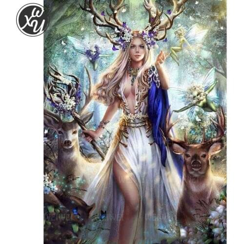 Beauty and Deer Diamond Painting for Adults Cartoon Anime Diamond Stitch Full Drill Embroidery Diamond Painting Home Accessories