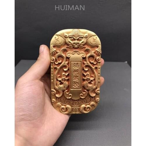 Collection China Brass Antique Imitation Command The Bronze Medal Sculpture Metal Crafts Home Decoration#15