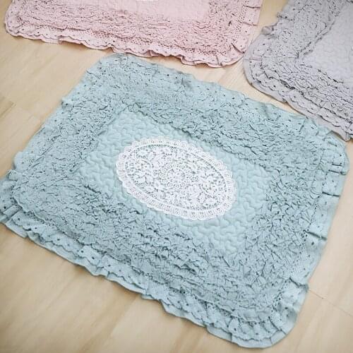 Bathroom carpet floor mat kitchen water absorbent cotton cloth lace entry door toilet water absorbent floor mat