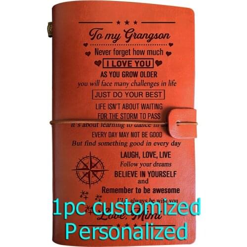 Engraved Leather journal personalized gifts to my husband BJ137 Customized Notebook A5 Dropshipping Supplier US Store Diary