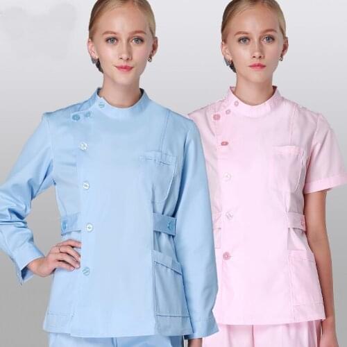 Lab Coat Nursing Uniform Scrubs Set Tops Pants Uniform Beauty Salon Health Workers Spa Uniform Scrubs Women Scrubs Suits AS272