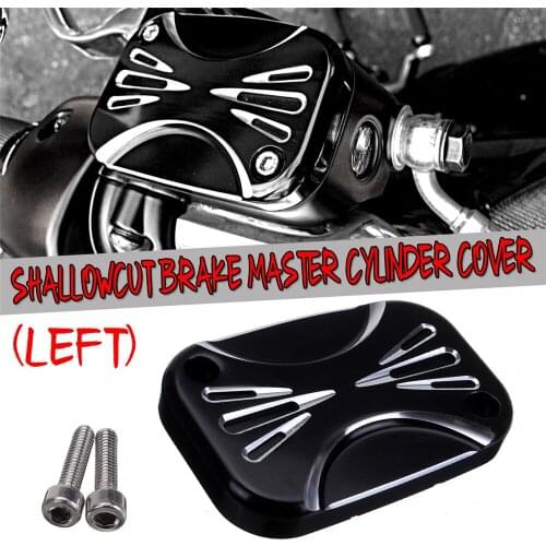 LEFT Motorcycle Brake Master Cylinder Cover For Harley Touring Street Glide 14-16 ShallowCut