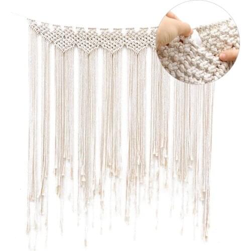 Macrame Wall Hanging 100 x 115cm Cotton Handmade Woven Wall Tapestry Large Boho Wedding Backdrop Wall Decoration for Living Ro