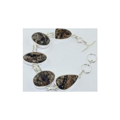 Honey Dendrite Opal Silver Overlay on Copper Bracelet , 24.2 cm, B1876