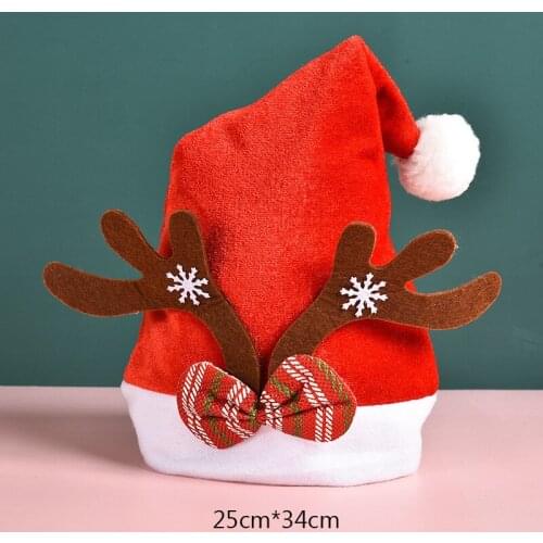 Cute Christmas Hats For Women And Men Colorful Prinred Cartoon Hat Reusable Xmas Party Decorative Supplieschildren Headwear