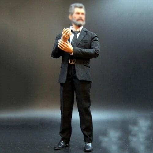 1/6 Scale Mens Suit Handsome Slim Black Male Formal Outfit Office Worker Clothing Set for 12" Action Figure Body