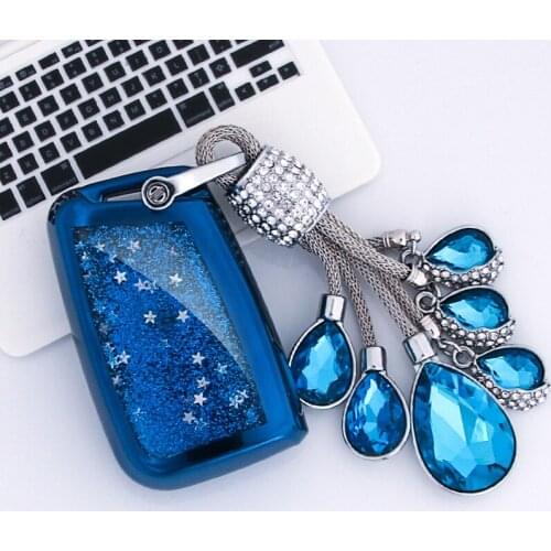 Quicksand Soft TPU Protection Car Key Case Auto Remote Key Cover Shell For Volkswagen VW 2016 2017 Passat B8 Skoda Superb A7