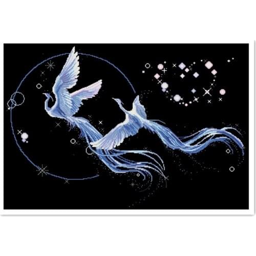 Bird lovers cross stitch love forever package sets 18ct 14ct 11ct black cloth people kit embroidery DIY handmade needlework