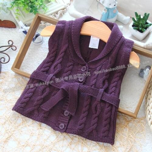 New 2014 fashion autum childrens vest baby clothing sweater vest for girls sweater waistcoat baby Outerwear