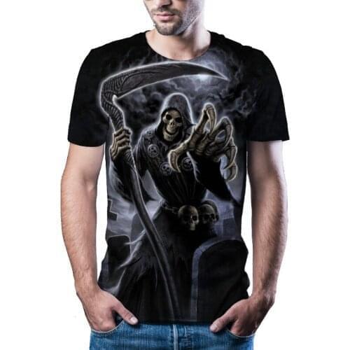 New for 2021! 3D Skull Print Men T-Shirt Women Punk Style Skull T-Shirt Gothic T-Shirt Asian Size Gym 6XL