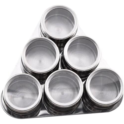 New Magnetic Spice Jar Salt Holder Box Shaker for Spices Cans Container Pepper Box Kitchen Seasoning Powder Storage, 6PCS