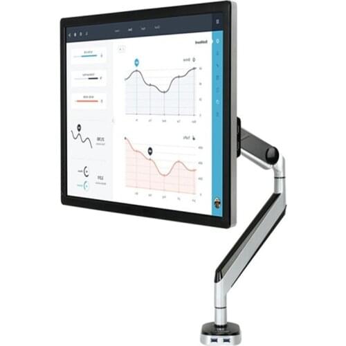 New D8A Aluminum Gas Spring Full Motion Desktop 10"~30" Monitor Holder LCD Computer Mount Arm Loading 2-9kgs With Two USB Ports