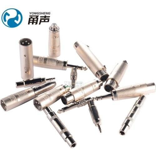 1Pcs Yongsheng fever audio and video conversion head connector double pass 3.5 XLR RCA male and female 6.35 big two core three