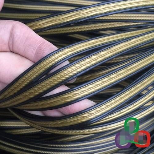 500G 60M gold in black Four lines flat Synthetic rattan weaving material plastic rattan for knit and repair chair table etc