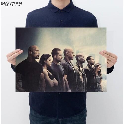 Movie Fast & Furious Kraft Paper Poster Wall Sticker Home Decoration Painting 50.5x3cm