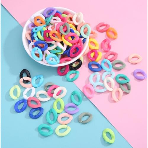 23*17mm Multi-color Acrylic Flat Twist Oval Open Ring Assembled Parts Beads Connector Diy Jewelry Findings Accessories Wholesale