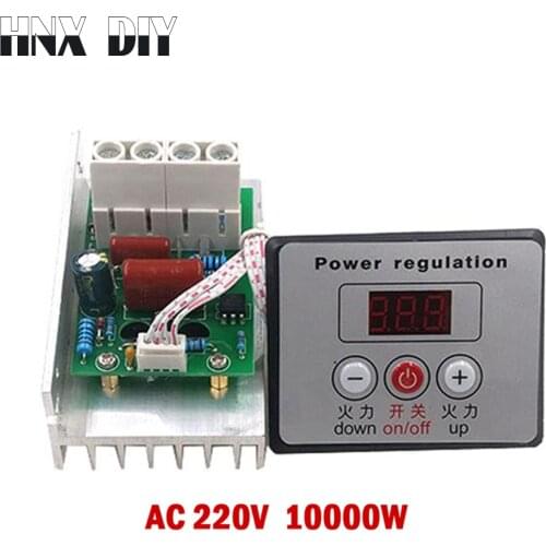 10000W Motor Speed Controller High Power AC 220V SCR Voltage Regulator Dimmer Switch Speed Control Thermostat + Digital Meter
