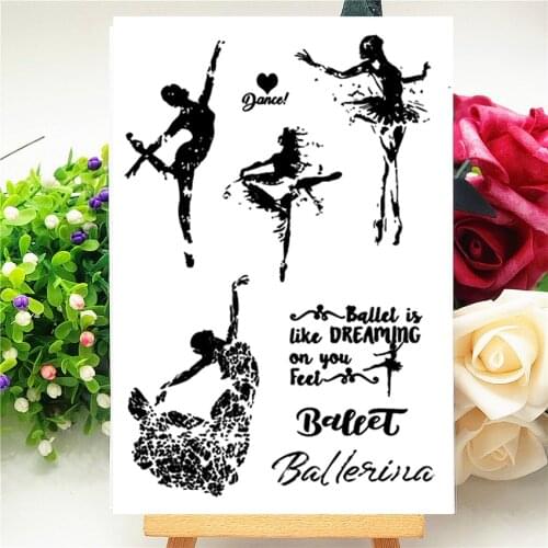 11*16CM ballerina Transparent Seal Clear Stamps Silicone Seal Roller Stamps DIY Scrapbook Album / Card Production Easter