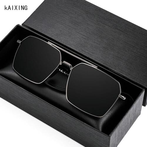 KAIXING Men Sunglasses Photochromic Polarized Yellow Lenses Day & Night Vision Glasses Pilot Sunglasses For Male Driving Glasses