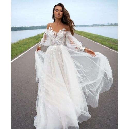 Wedding Dress V-neck Long Sleeve Mermaid Bridal Dresses 3D Flower Lace Tail Backless Plus Size Wedding Gown