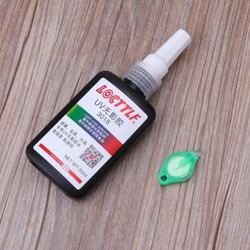 UV Light + 50ML Fast Curing UV Glue Sunlight Curing Adhesive Transparent Glass Bonding Repair Liquid Glue Adhesive Kit