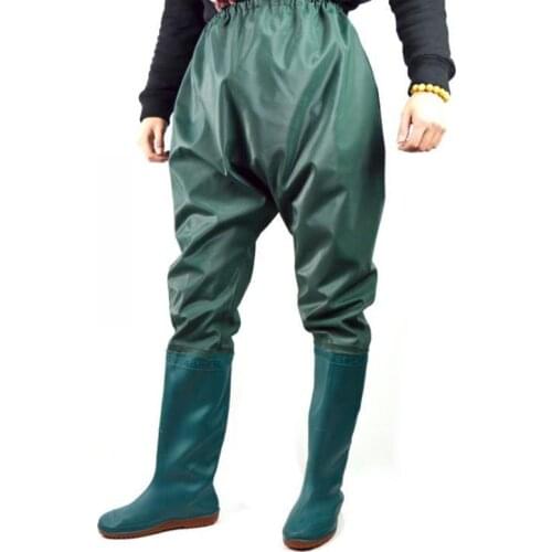 Outdoor Half Body Waders Knitted Clothes With Non-Slip Wading Shoes Fishing Trousers Waterproof Scratchproof Elastic Overalls