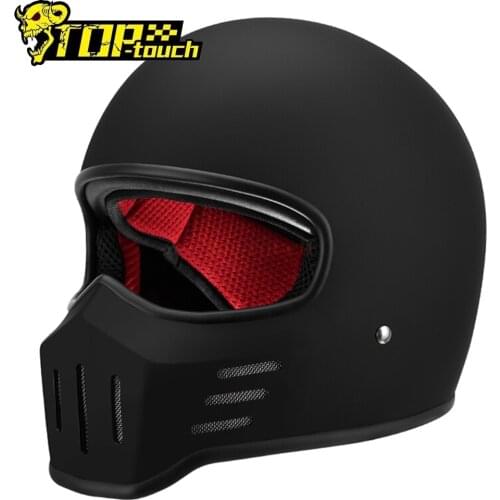 AMZ Retro Motocross Full Face Casco Moto Vintage Casque Moto Fiberglass Moto Helmet Racing Riding Casco Casque Summer Men DOT