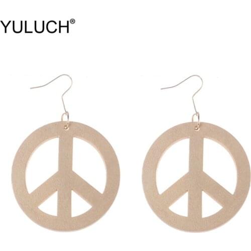YULUCH 2019 Trendy Gold Round Hollow Statement Earrings Boho Dangle Pendant Fashion Drop Earrings For Women Female Wedding Party