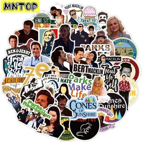 10/30/50Pcs/set Parks And Recreatio Comedy Sticker For Skateboards Laptop Luggage Guitar Motorcycle Phone Case Kids Clothes