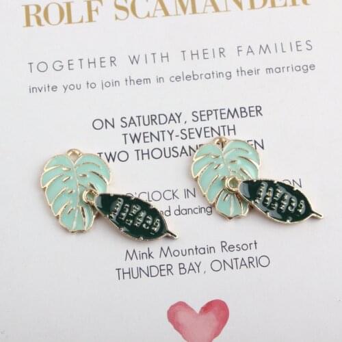 10PCS New Tree Leaves Floating Enamel Charms Alloy Charms Jewelry Making Accessory DIY Pendant Necklace Bracelet Dangle Charms