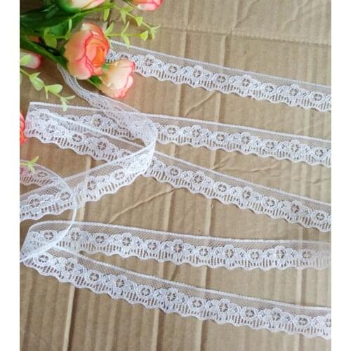 10yards width 20mm Embroidered Net white Lace Trim fabric Garment ribbon headband wedding party decoration DIY Accessorie #67845