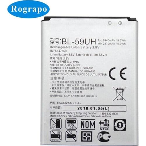 2400mAh BL-59UH Replacement Mobile Phone Battery For LG G2 Mini G2mini D618 D620 D620R D620K D410 D315 F70