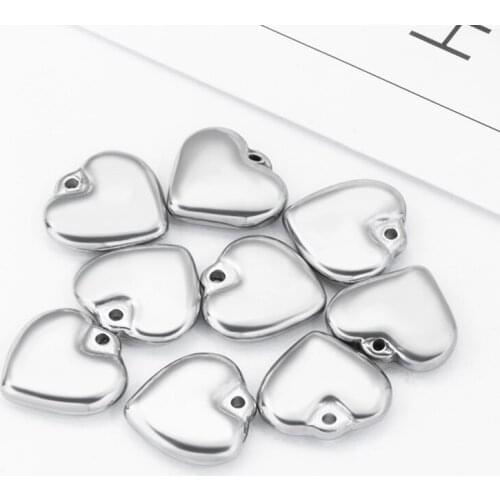 5Pcs/lot Steel Heart Shaped Pendant Accessories DIY Necklace Bracelet personal Fashion Pendants Men Women Jewelry Wholesale