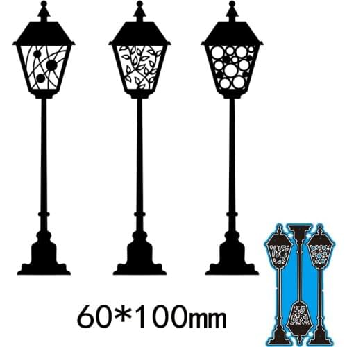 60*100mm 3pcs Street Lamp New Cutting DIES Stencil DIY Scrapbook Embossing Card Craft Template Paper CPhoto Album