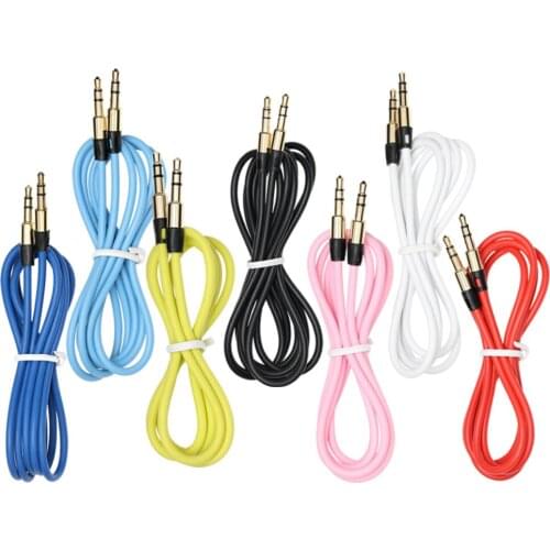 Audio Cable 1m 3.5mm Jack Auxiliary Male to Male Extended Aux Cord for iPhone Phones MP3/4 Car Headphone Speaker Wire 2000pcs