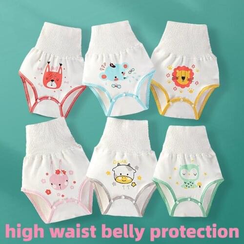 Baby Cotton Training Pants Cartoon Animal Diaper Panties for Children Reusable Cloth Diaper Soft Infant Underwear Nappy Changing