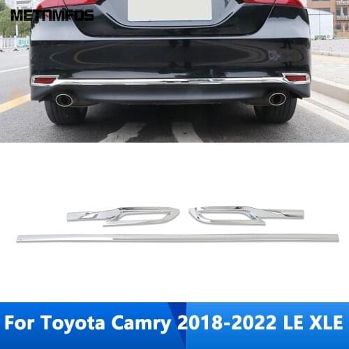 For Toyota Camry 2018 2019 2020 LE XLE Chrome Rear lower Bumper Molding Trim Tail Bar Strip Exterior Accessories Car Styling