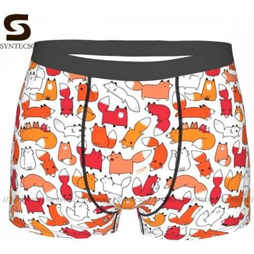 Fox Underwear Customs Polyester Sublimation Trunk Trenky Man Breathable Boxer Brief