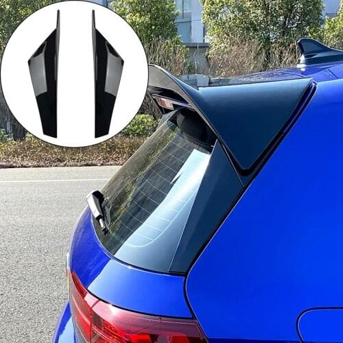 Glossy Black Vertical Rear Window Side Spoiler Wing For-Golf 8 MK8 2020 2021 Auto Rear Window Mirror Tail Accessories
