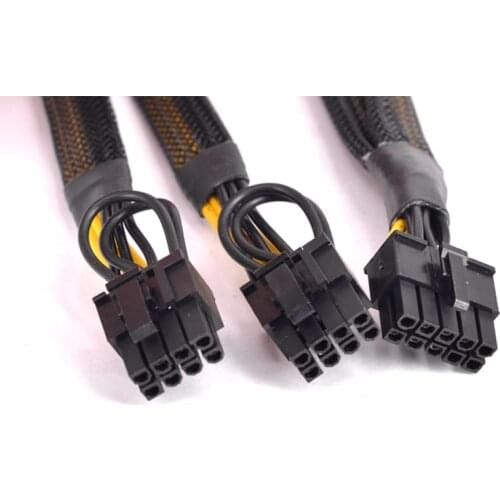 For HP ProLiant DL380 G6 G7 PCI-e Graphics Card Power Supply Cable 10 Pin to Dual 6+2 Pin 8 Pin Sleeve Flat cable