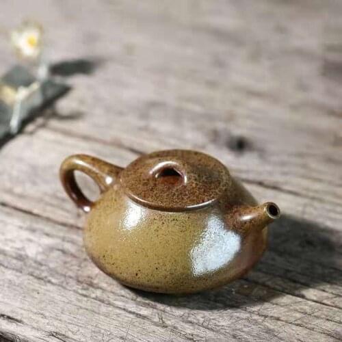 Yixing Purple Clay Pot Raw Ore Firewood Jingzhou Stone Scoop Pot Kung Fu Tea Set 200cc