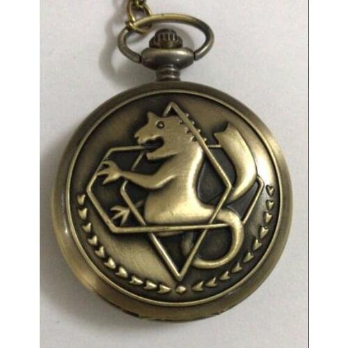 Classical large thick chain cartoon hippocampus retro pocket watch with Roman scale pocket watch