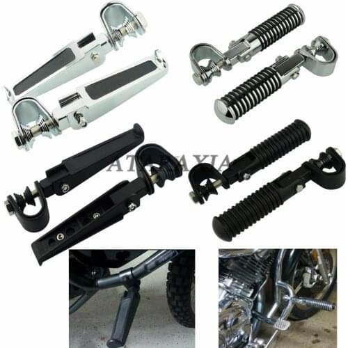 Motorcycle Highway Pegs for Harley Dyna Fatboy Sportster Iron 883 Street 1"-1.25" Engine Guard Foot Pegs Footrest Mount Clamp