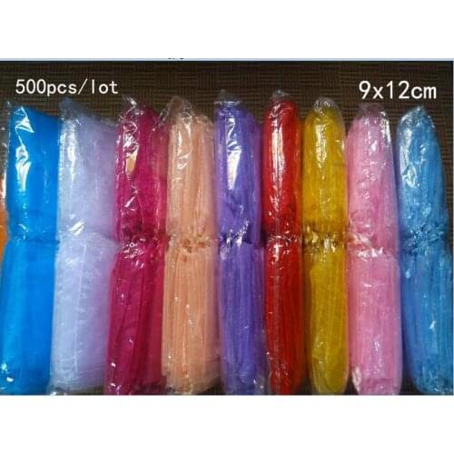 Wholesale 500pcs/lot 9x12cm Organza Bag Small Jewelry Packaging Bags Wedding Party Favors Drawstring Gift Bags jewelry Pouches