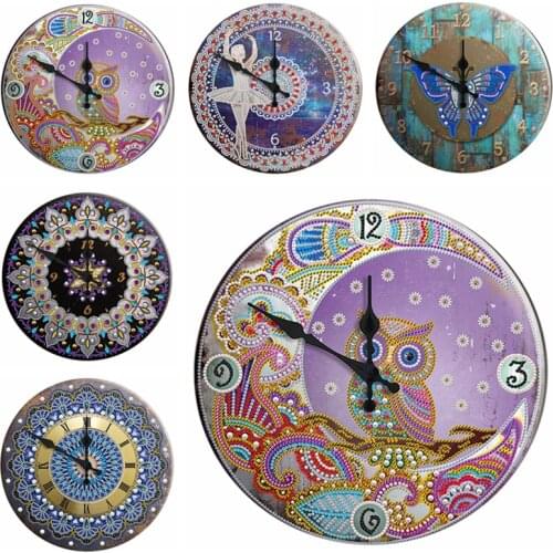 Iron Sheet Special shaped Diamond Painting Clock Set Diamond Mosaic Embroidery Round Tin DIY Art Crafts Mandala Home Decoration