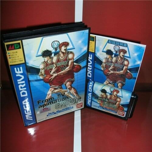 From TV Animation Slam Dunk - Kyougou Makkou Taiketsu! Japan Cover with Box and Manual(Chinese) for MD MegaDrive Game Console