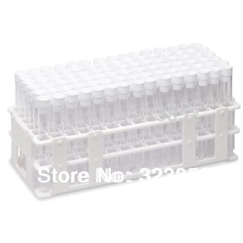 Plastic Test Tube Set With Cap And Rack PS 7ml 90tubes --Single