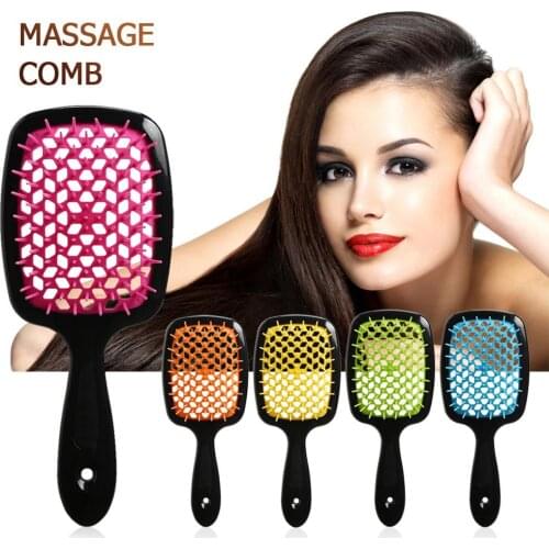 1Pcs Pro Hair Massage Comb Salon Hair Care Styling Tool Anti Tangle Anti-static Hairbrush Head Massager Comb